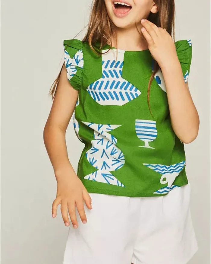 COMPANIA FANTASTICA - Girl's top 43003 Green