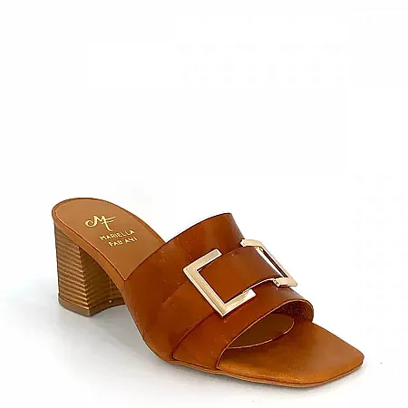 MARIELLA FABIANI - Γυναικεία Δερμάτινα Mules 2247/5 Taba