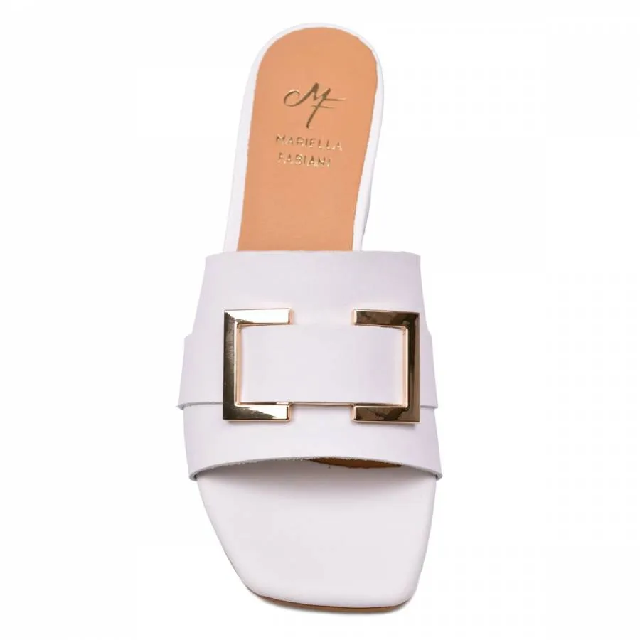 MARIELLA FABIANI - Γυναικεία Δερμάτινα Mules 2247/5 White