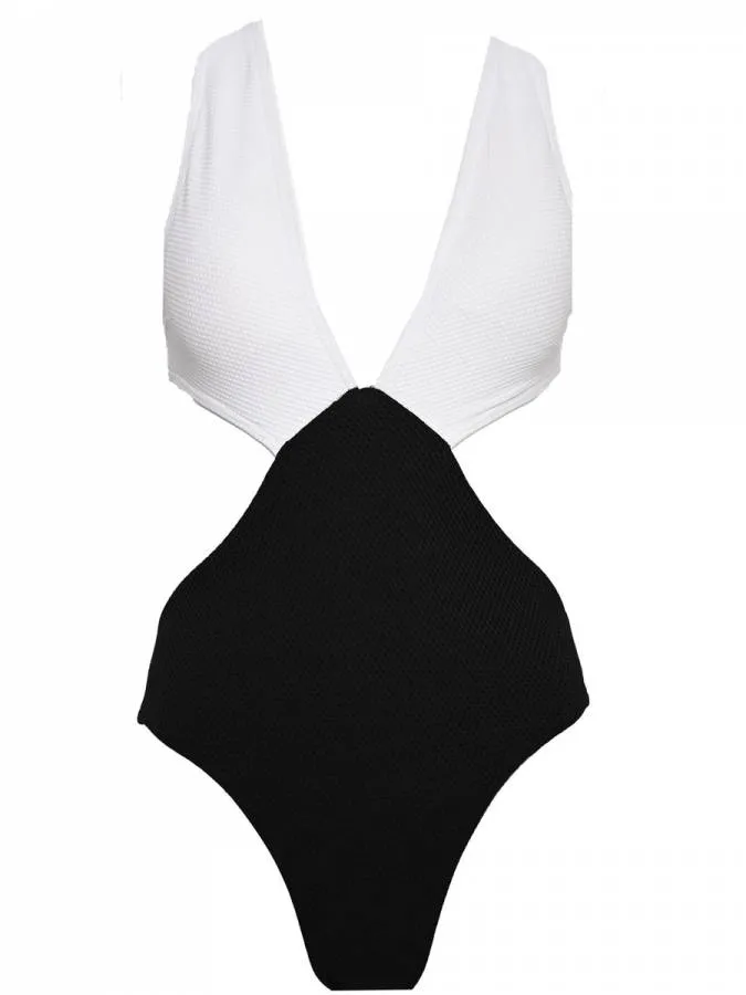 DOLCE DOMENICA - Marysia Onepiece S22-BS006D Black/White