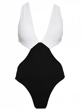 DOLCE DOMENICA - Marysia Onepiece S22-BS006D Black/White