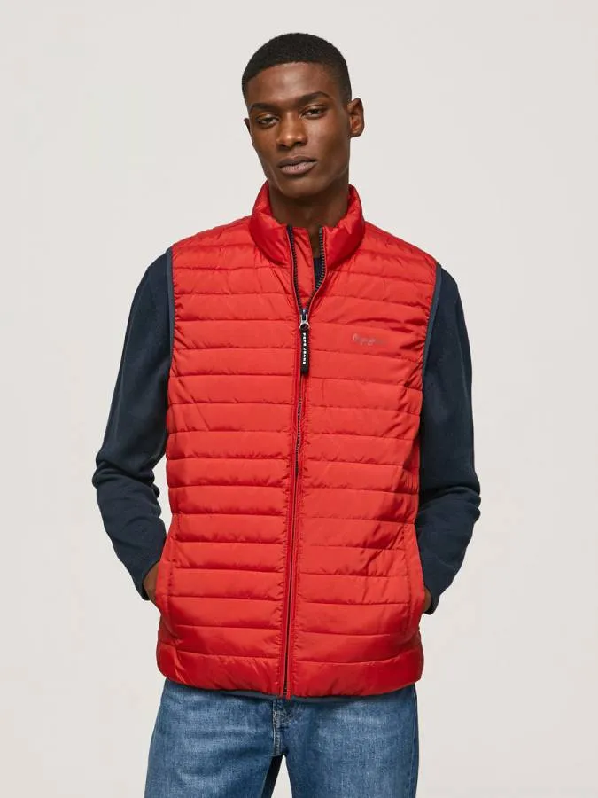 PEPE JEANS - Ανδρικό Γιλέκο Connel Gillet Solid PM402676 (217) Studio Red