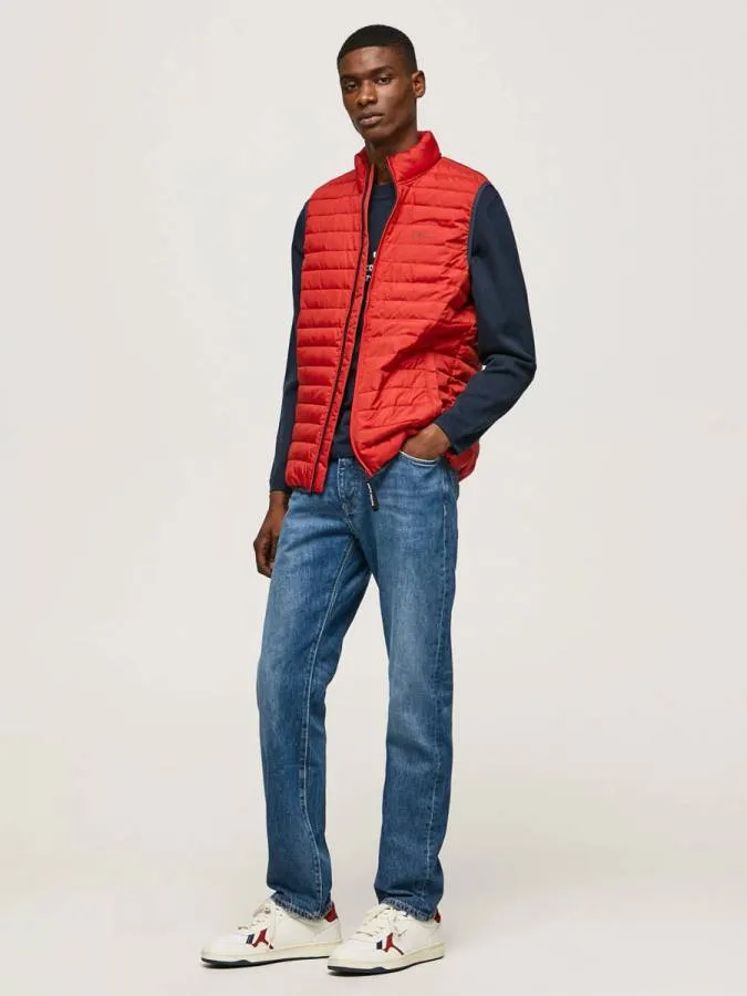 PEPE JEANS - Ανδρικό Γιλέκο Connel Gillet Solid PM402676 (217) Studio Red