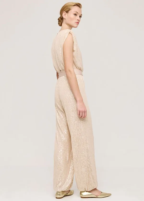 ACCESS - Ολόσωμη φόρμα κρουαζέ παγιέτα 43-5519 SAND