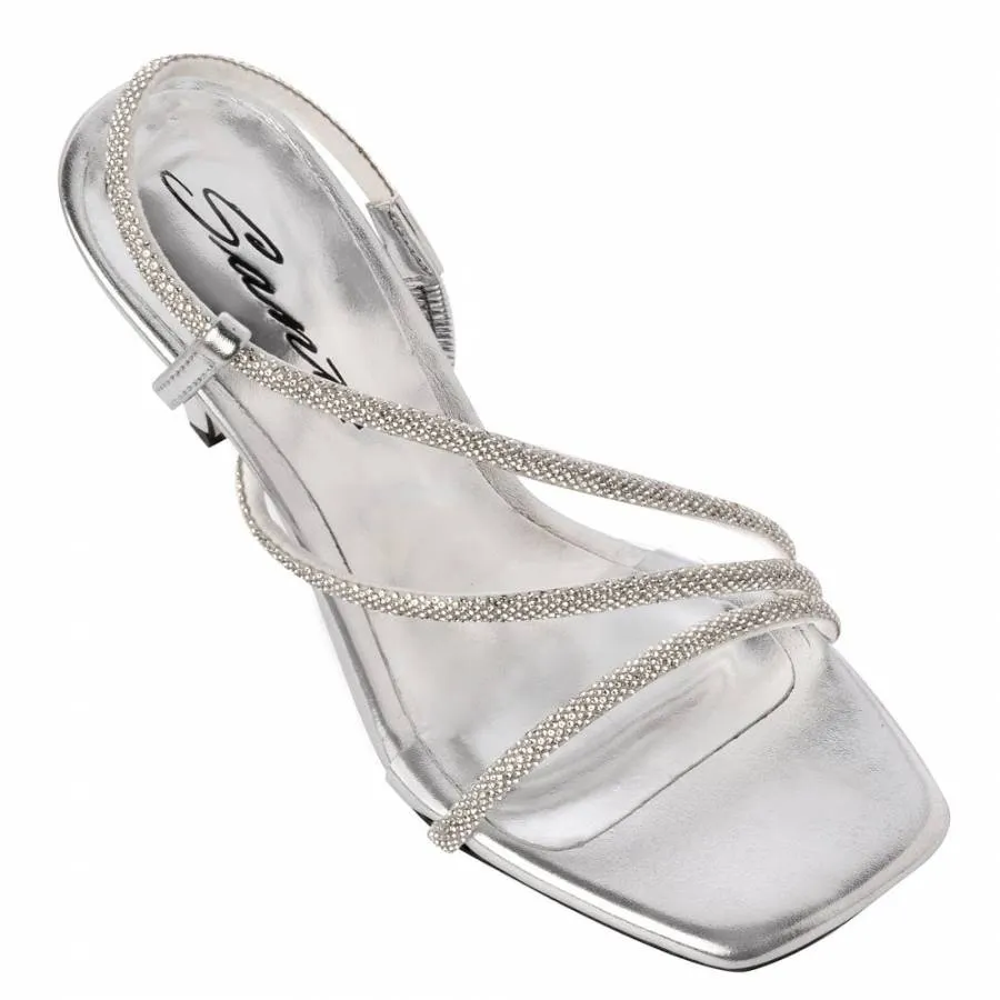 SANTE - Πέδιλο με στρας λουριά 10 εκ SKU-24-262-10 ασημί