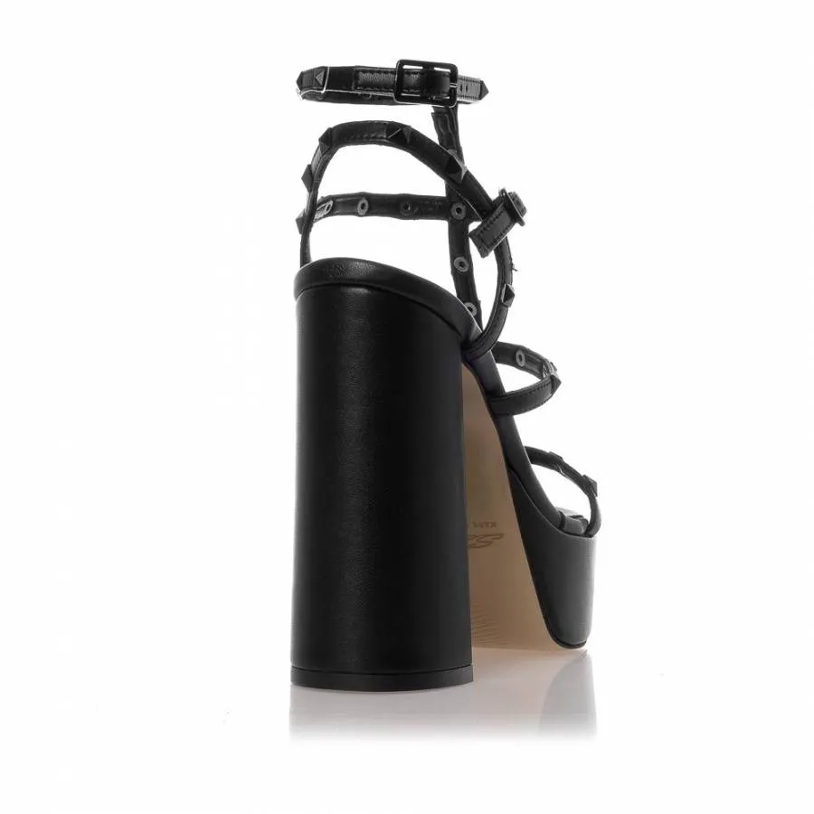 SANTE - Γυναικείο πέδιλο με διακοσμητικές πυραμίδες SKU-24-275-01 μαύρο