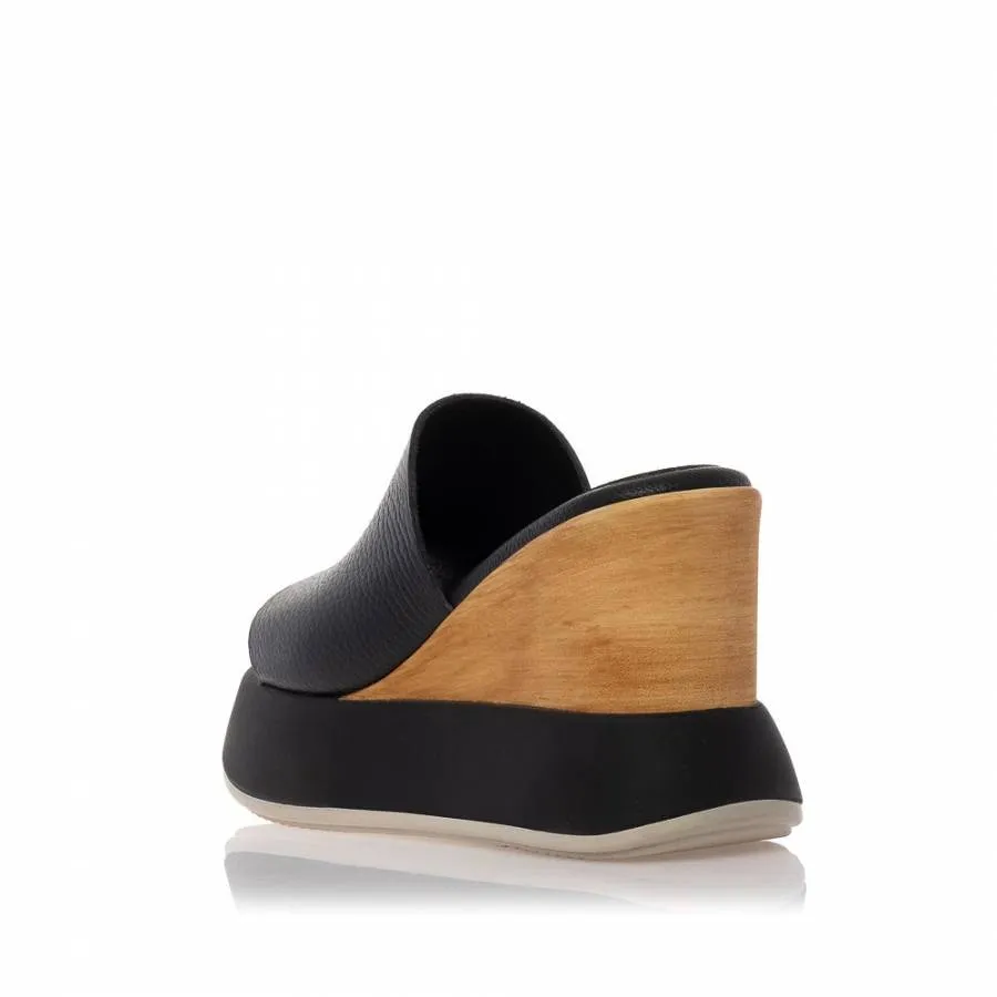 SANTE - Γυναικείο σαμπό πλατφόρμες με άνετη φόρμα 24-153-01 μαύρο