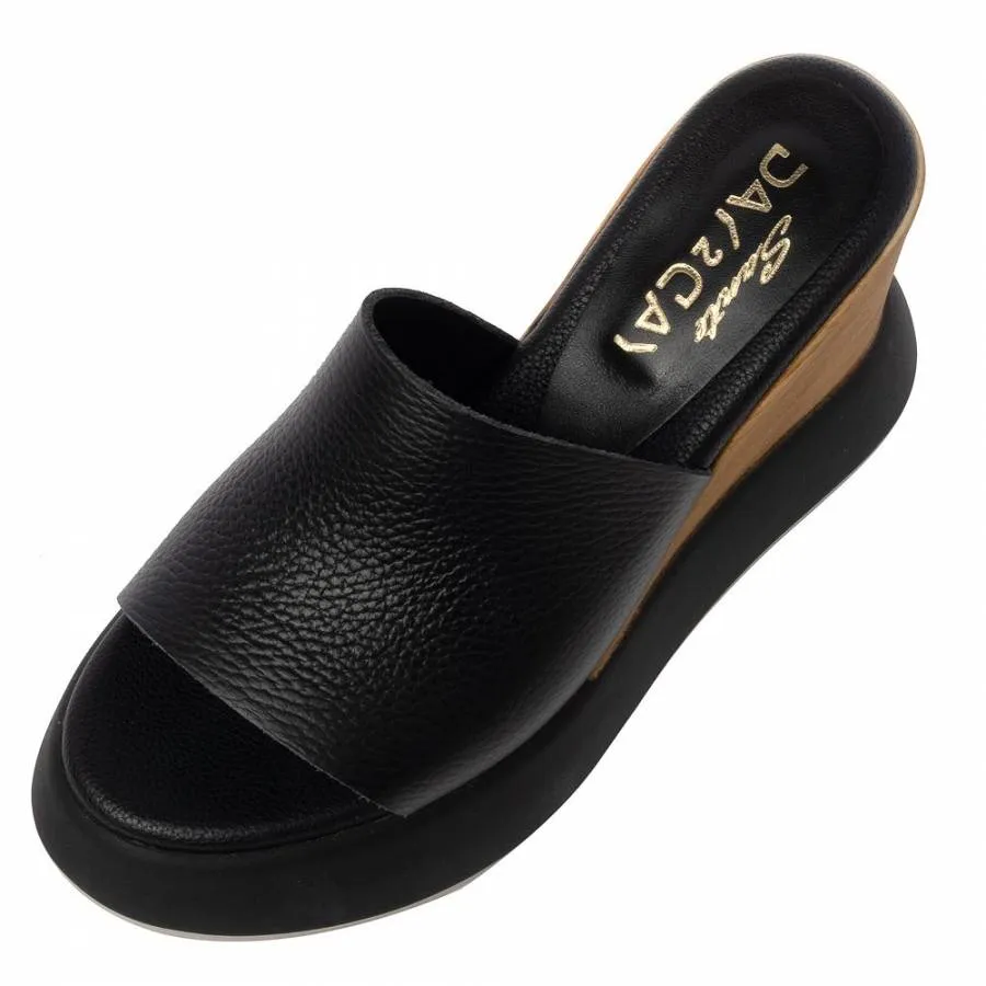 SANTE - Γυναικείο σαμπό πλατφόρμες με άνετη φόρμα 24-153-01 μαύρο