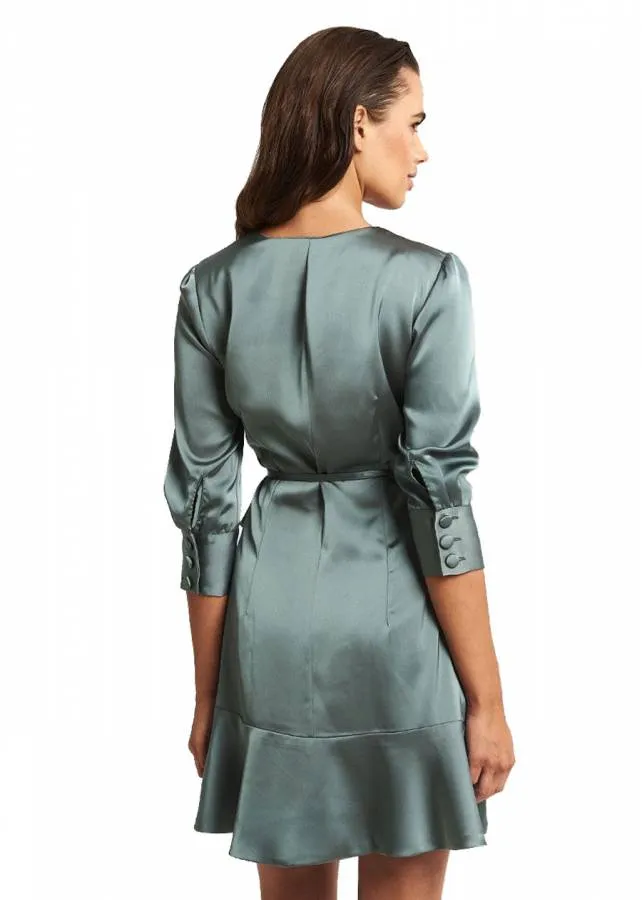 MIND MATTER - Γυναικείο σατέν φόρεμα MML24-01-07-041_CHAKI