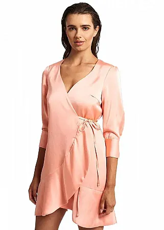 MIND MATTER - Γυναικείο σατέν φόρεμα MML24-01-07-041_PEACH
