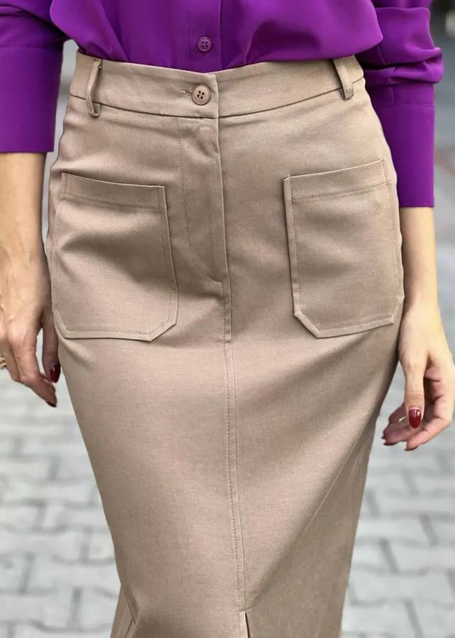 MOUTAKI - Γυναικεία φούστα 24.02.103 Beige