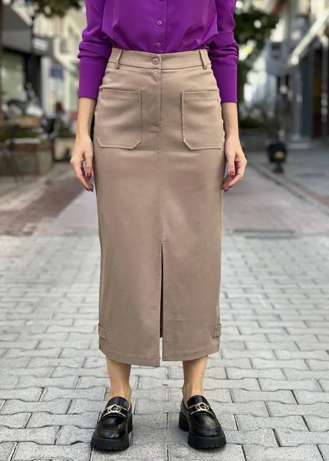 MOUTAKI - Γυναικεία φούστα 24.02.103 Beige