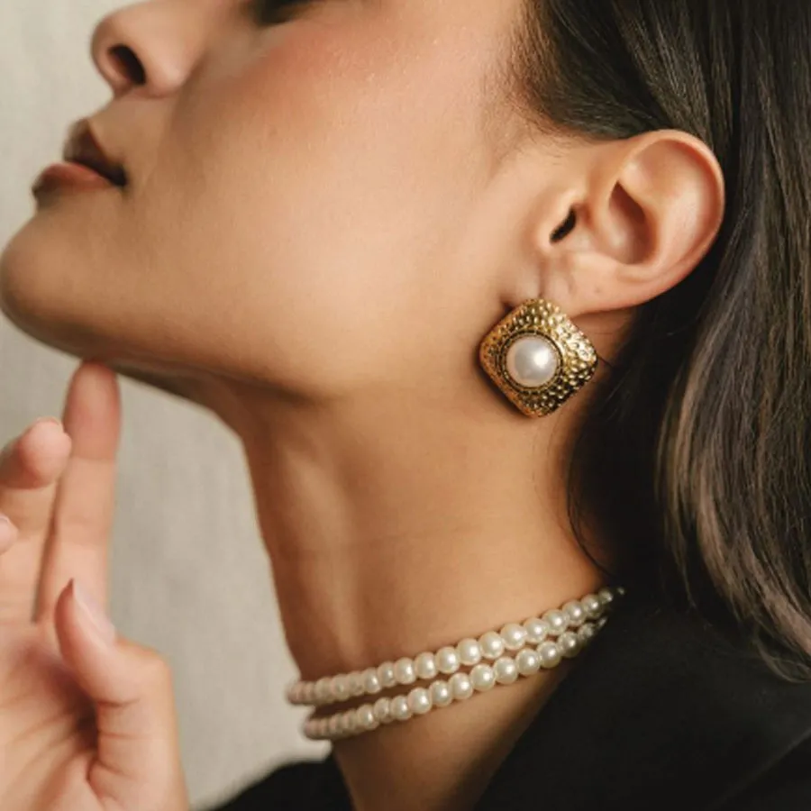 ALMYNOMA - Γυναικεία σκουλαρίκια BRICKLANE Gold