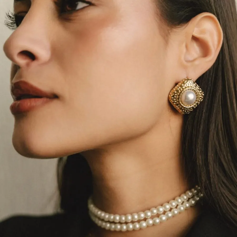 ALMYNOMA - Γυναικεία σκουλαρίκια BRICKLANE Gold