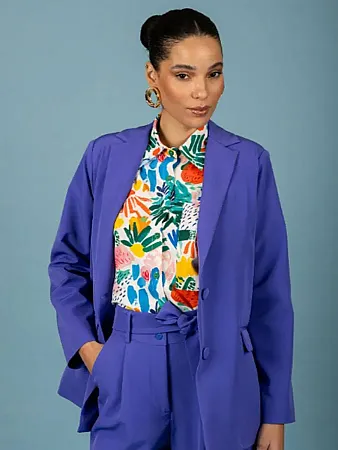 CHATON - Γυναικείο σακάκι Connie oversize blazer 129-61095-Purple (156)