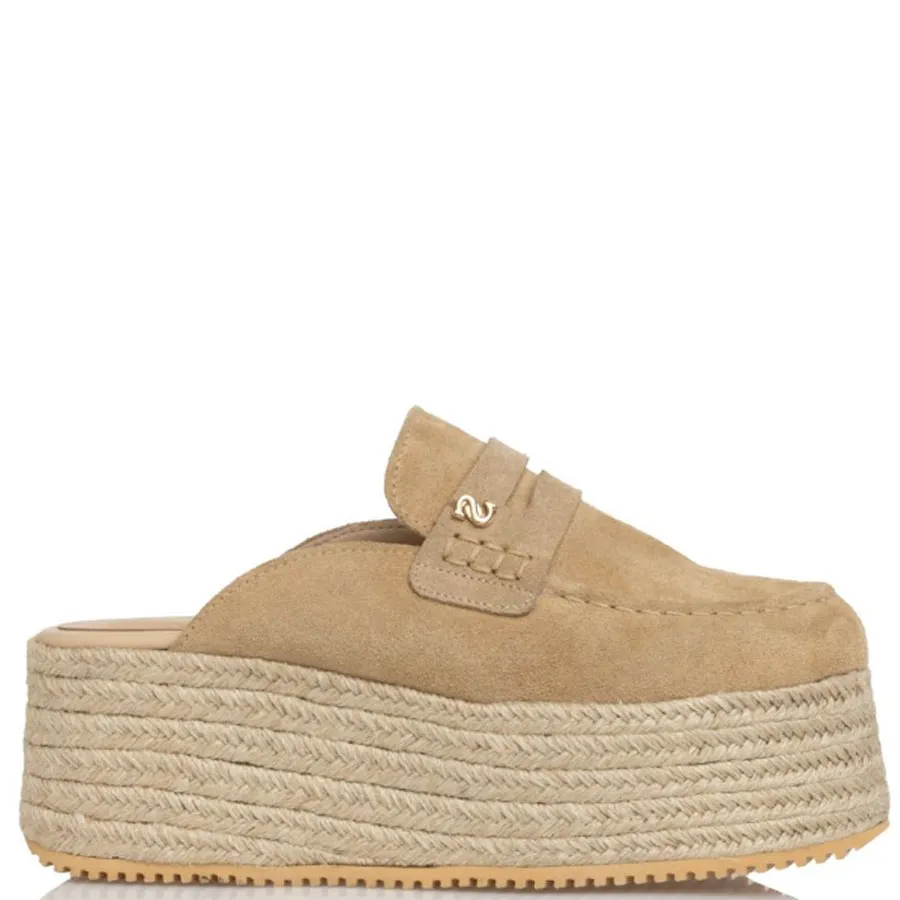 SANTE -  Γυναικείες πλατφόρμες Sante D2D Leather Collection 25-163-63 Μπέζ