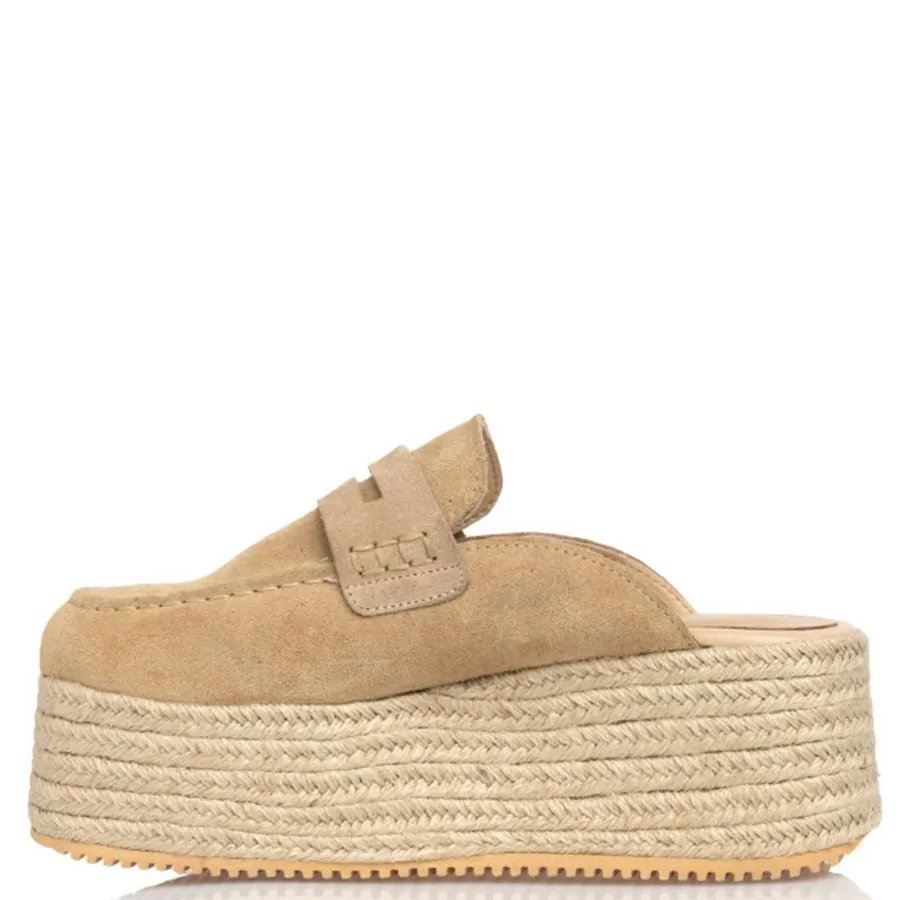 SANTE -  Γυναικείες πλατφόρμες Sante D2D Leather Collection 25-163-63 Μπέζ