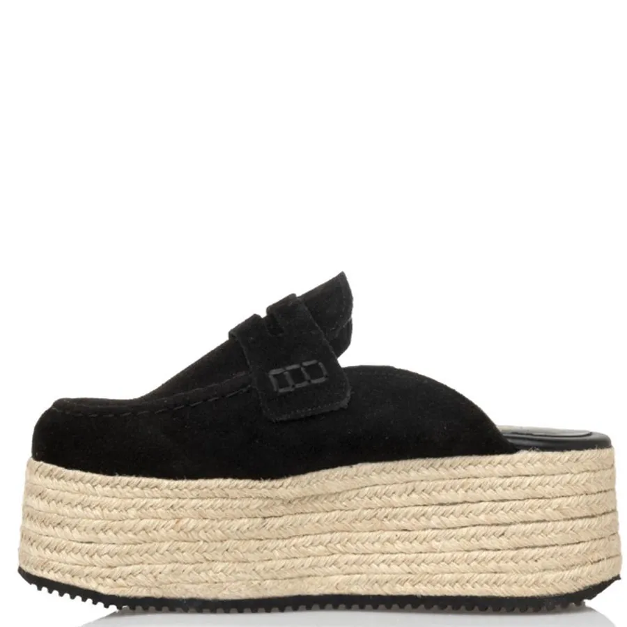 SANTE - Γυναικείες πλατφόρμες Sante D2D Leather Collection 25-163-01 Μαύρο