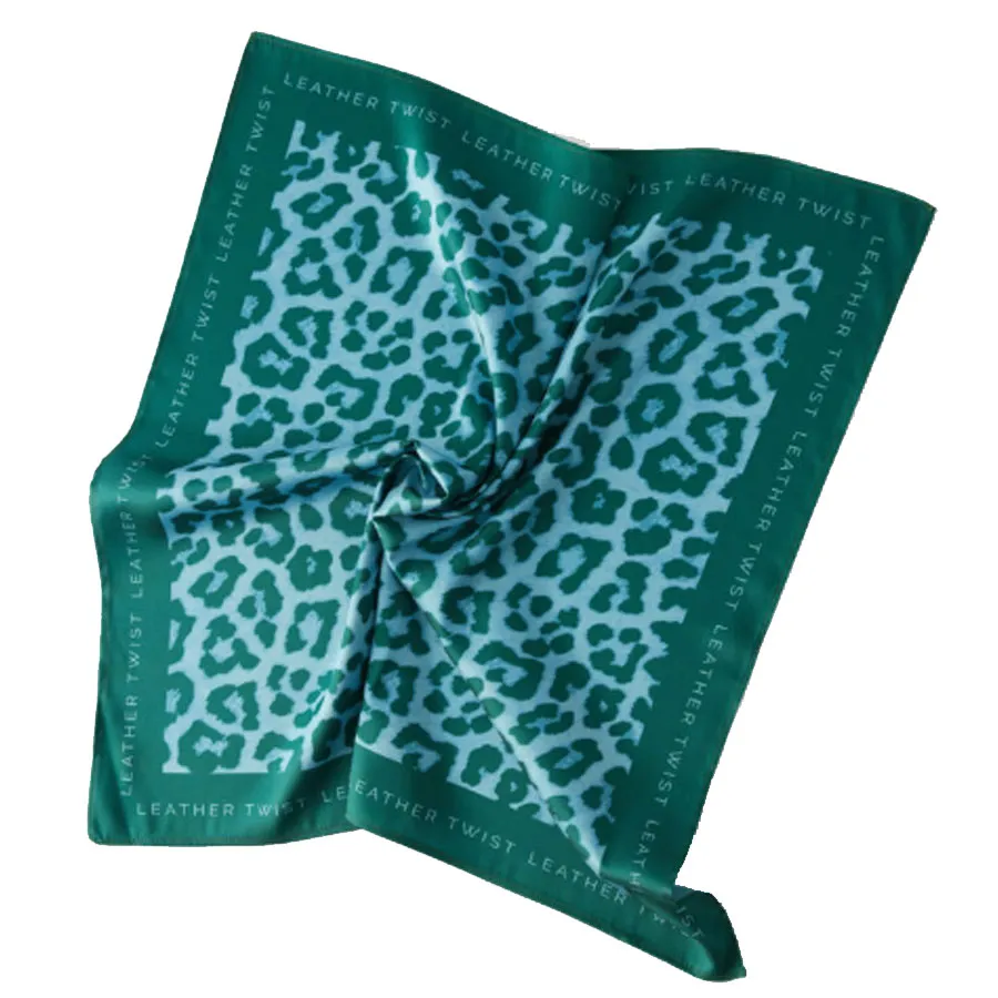 LEATHER TWIST - Γυναικείο φουλάρι KIKA SCARF LEOPARD BLUE