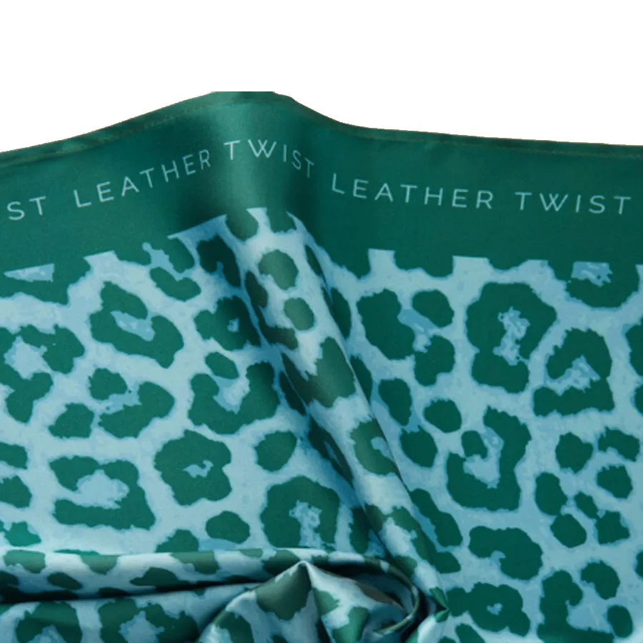 LEATHER TWIST - Γυναικείο φουλάρι KIKA SCARF LEOPARD BLUE