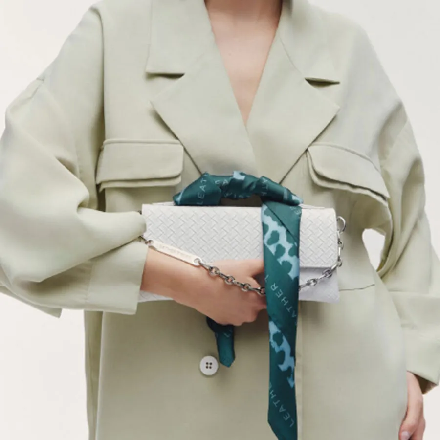 LEATHER TWIST - Γυναικείο φουλάρι KIKA SCARF LEOPARD BLUE