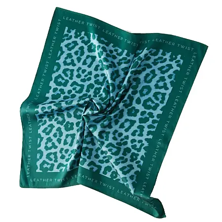 LEATHER TWIST - Γυναικείο φουλάρι KIKA SCARF LEOPARD BLUE