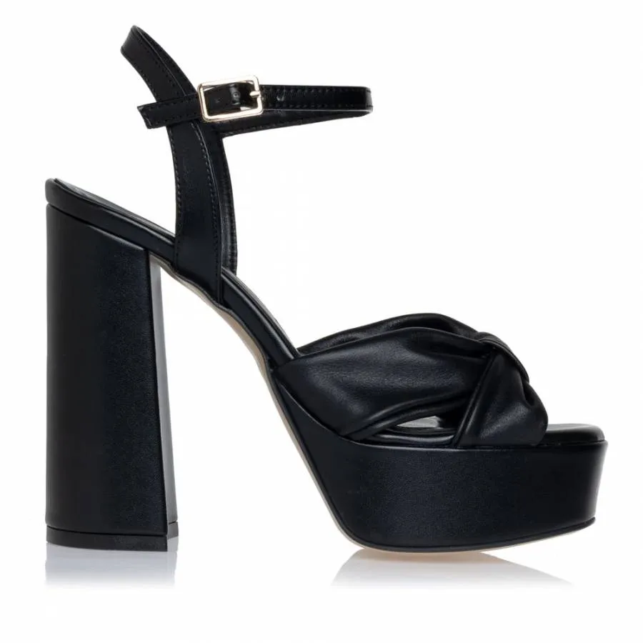 SANTE - Γυναικεία πέδιλο με κόμπο στο μπροστά μέρος 25-273-01 μαύρο