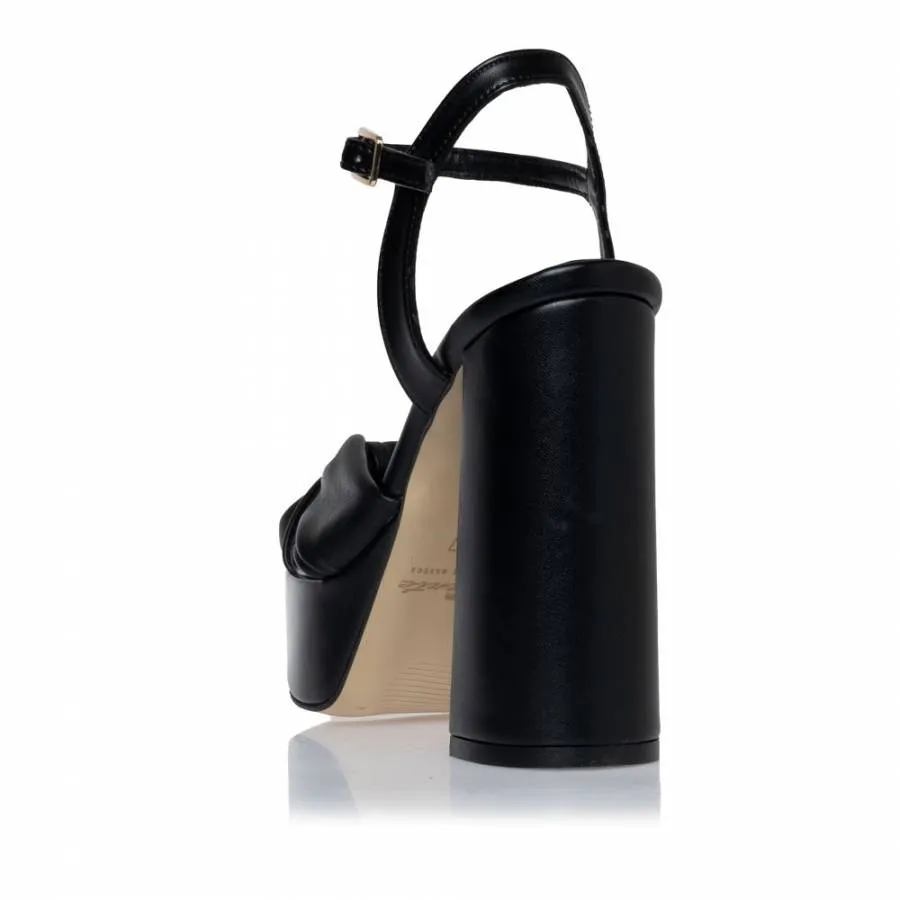 SANTE - Γυναικεία πέδιλο με κόμπο στο μπροστά μέρος 25-273-01 μαύρο