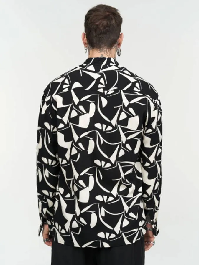 STEFAN - Ανδρικό πουκάμισο RAYON 9027 Black