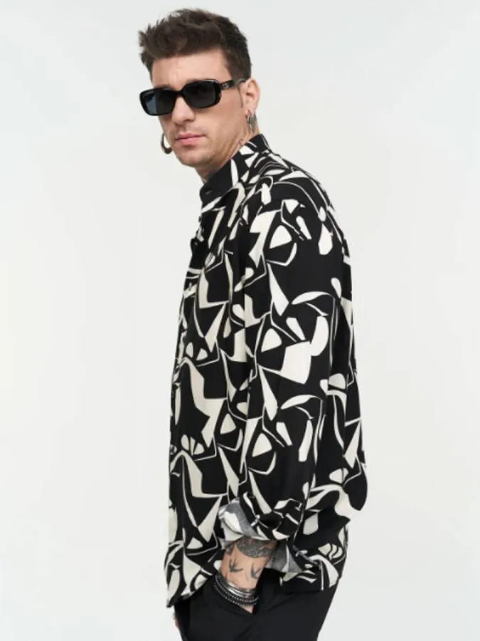 STEFAN - Ανδρικό πουκάμισο RAYON 9027 Black