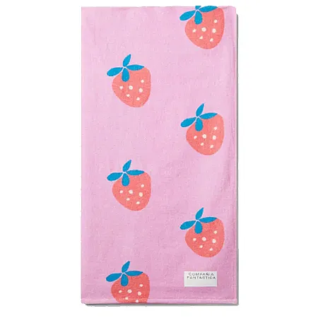 COMPANIA FANTASTICA - Γυναικεία πετσέτα θαλάσσης Strawberry Beach print beach towel 52C/46002/000 Pink