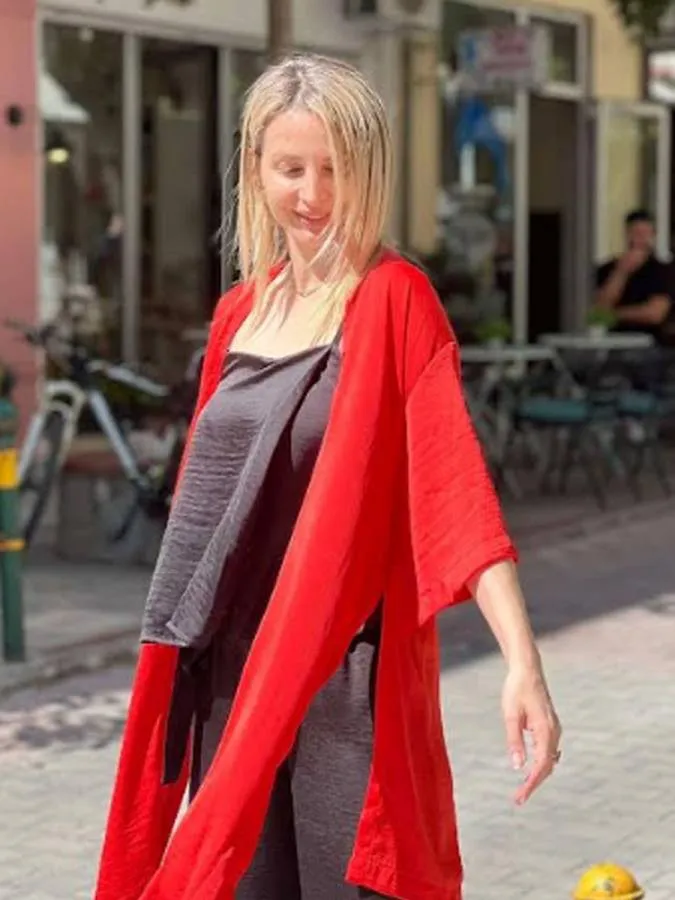 MOUTAKI - Γυναικείο κιμονό 25.06.22 Watermelon