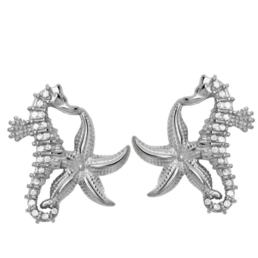 ALMYNOMA - Γυναικεία σκουλαρίκια OCEAN CREATURES SILVER EARRINGS