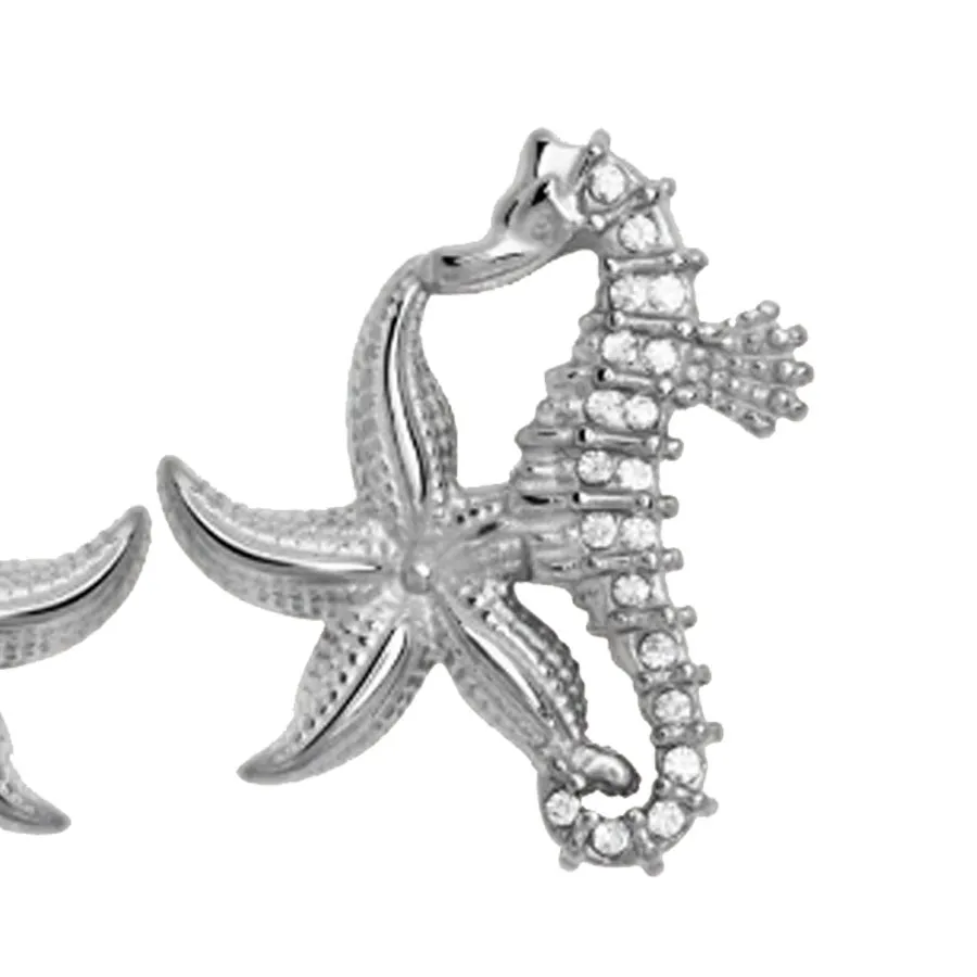 ALMYNOMA - Γυναικεία σκουλαρίκια OCEAN CREATURES SILVER EARRINGS