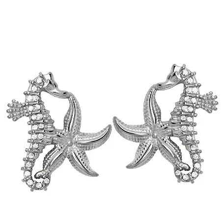 ALMYNOMA - Γυναικεία σκουλαρίκια OCEAN CREATURES SILVER EARRINGS