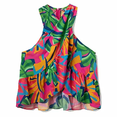 COMPANIA FANTASTICA - Γυναικεία μπλούζα Top estampado floral Samba 52C/43100/1XS Multi