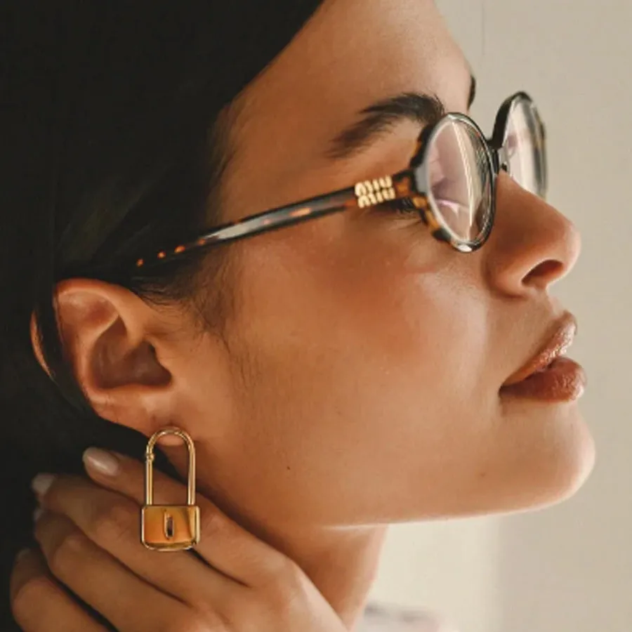 ALMYNOMA - Γυναικεία σκουλαρίκια LOCKET Gold