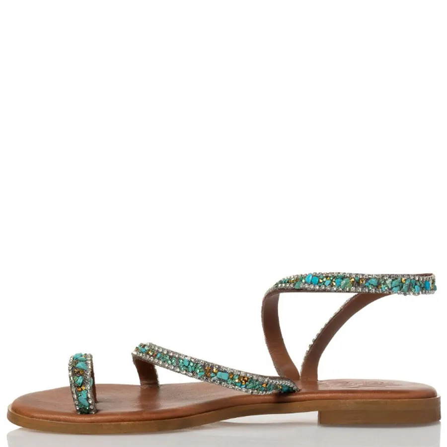 SANTE - Γυναικεία πέδιλα με ιδιαίτερα άνετη φόρμα 25-405-04 Τιρκουάζ