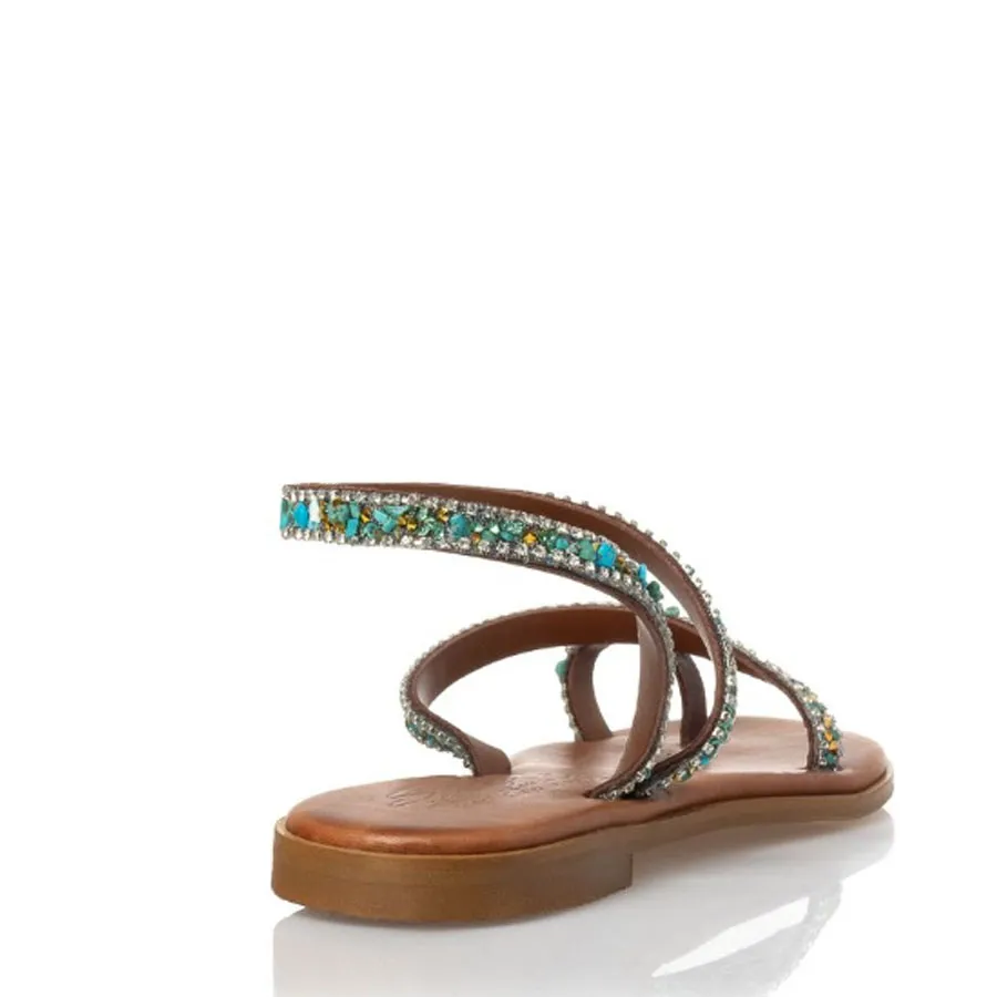 SANTE - Γυναικεία πέδιλα με ιδιαίτερα άνετη φόρμα 25-405-04 Τιρκουάζ