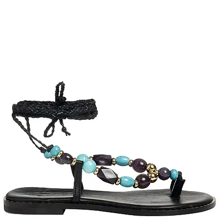 SANTE - Γυναικεία πέδιλα 25-411-01 Μαύρο