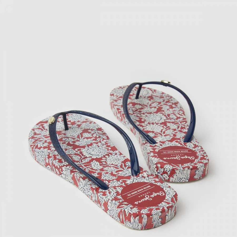PEPE JEANS - Γυναικεία Σαγιονάρα Flip Flop Rake Floral PLS70138 (255) Red Κόκκινο