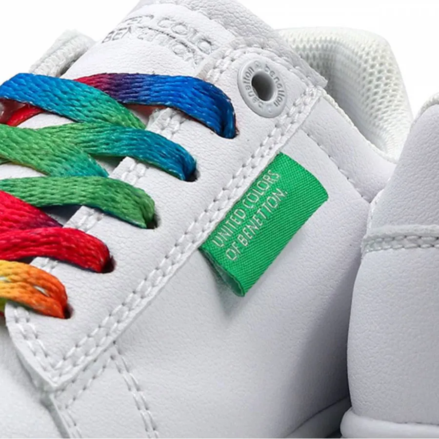 BENETTON - Παιδικά sneakers LABEL MULTICOLOR LACES BTK114014 White 1010