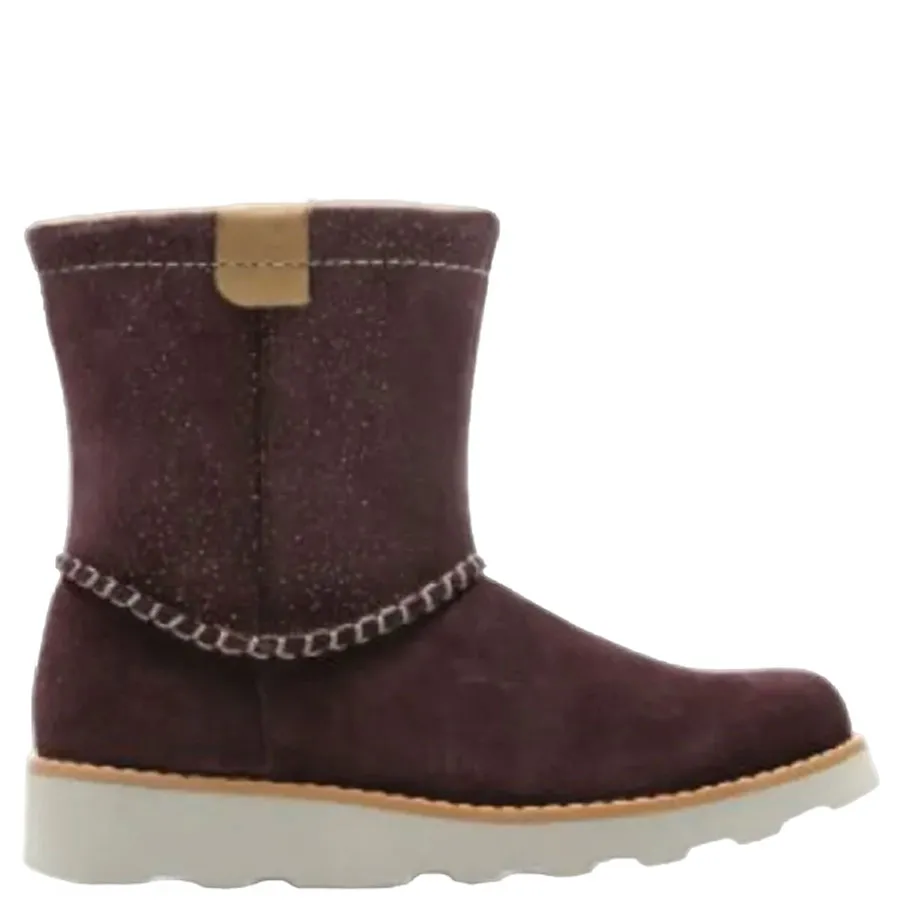 CLARKS - Παιδικά μποτάκια Crown Piper Burgundy Suede