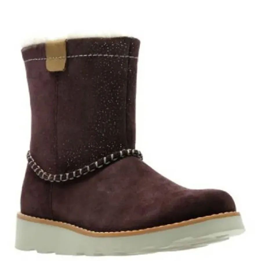 CLARKS - Παιδικά μποτάκια Crown Piper Burgundy Suede