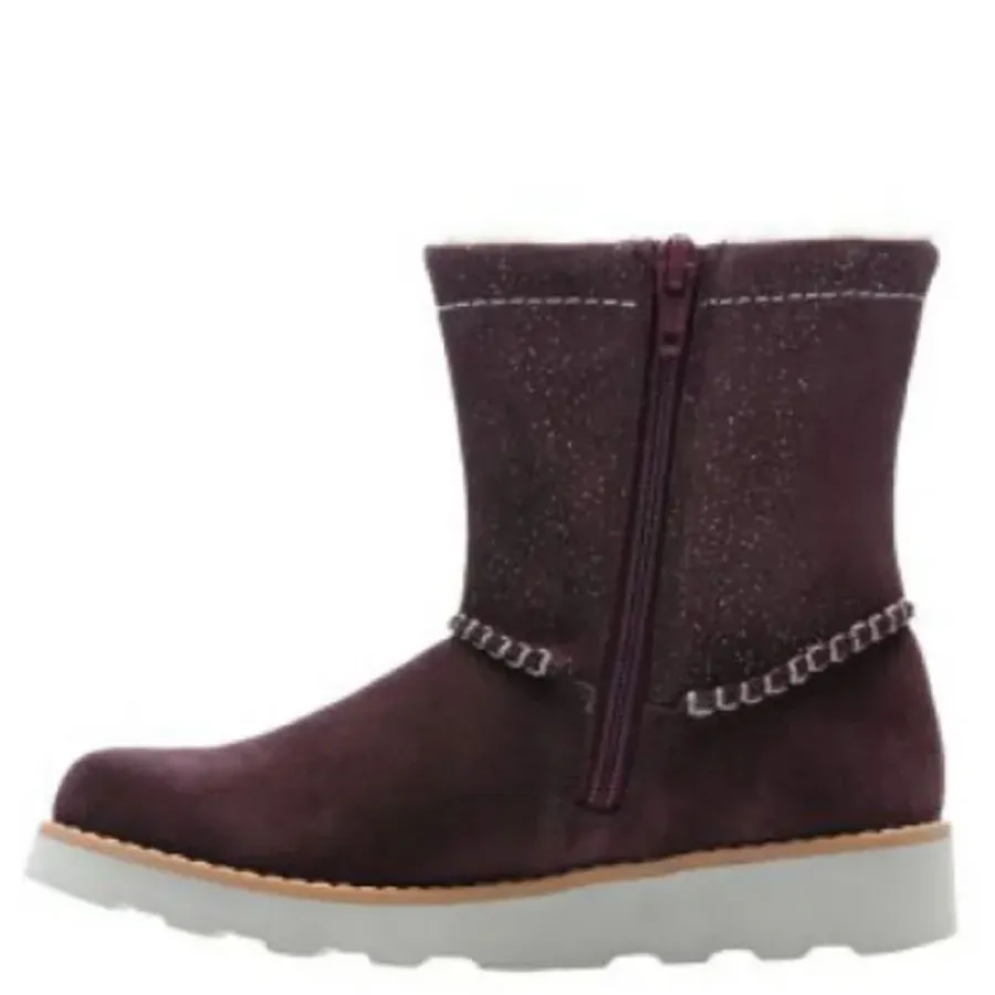 CLARKS - Παιδικά μποτάκια Crown Piper Burgundy Suede