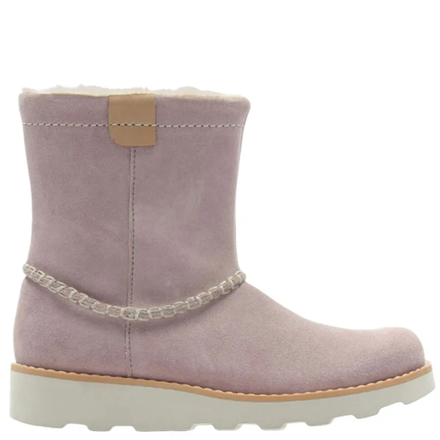 CLARKS - Παιδικά μποτάκια Crown Piper Pink Suede