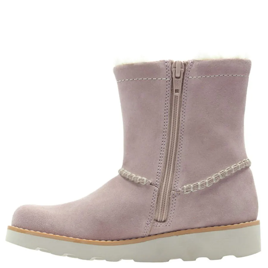 CLARKS - Παιδικά μποτάκια Crown Piper Pink Suede