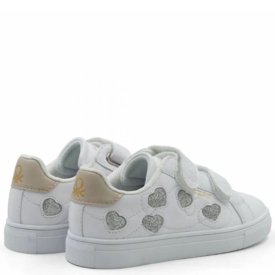 ΒΕΝΕΤΤΟΝ - Παιδικά sneakers LOVE MULTI GLITTER BTK114105 White/Silver 1040