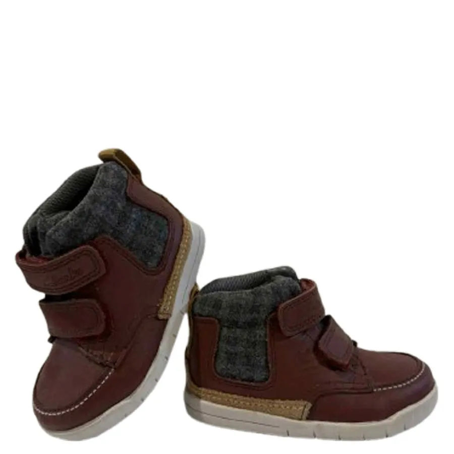 CLARKS - Παιδικά μποτάκια Crazy Ben Fst Brown Leather