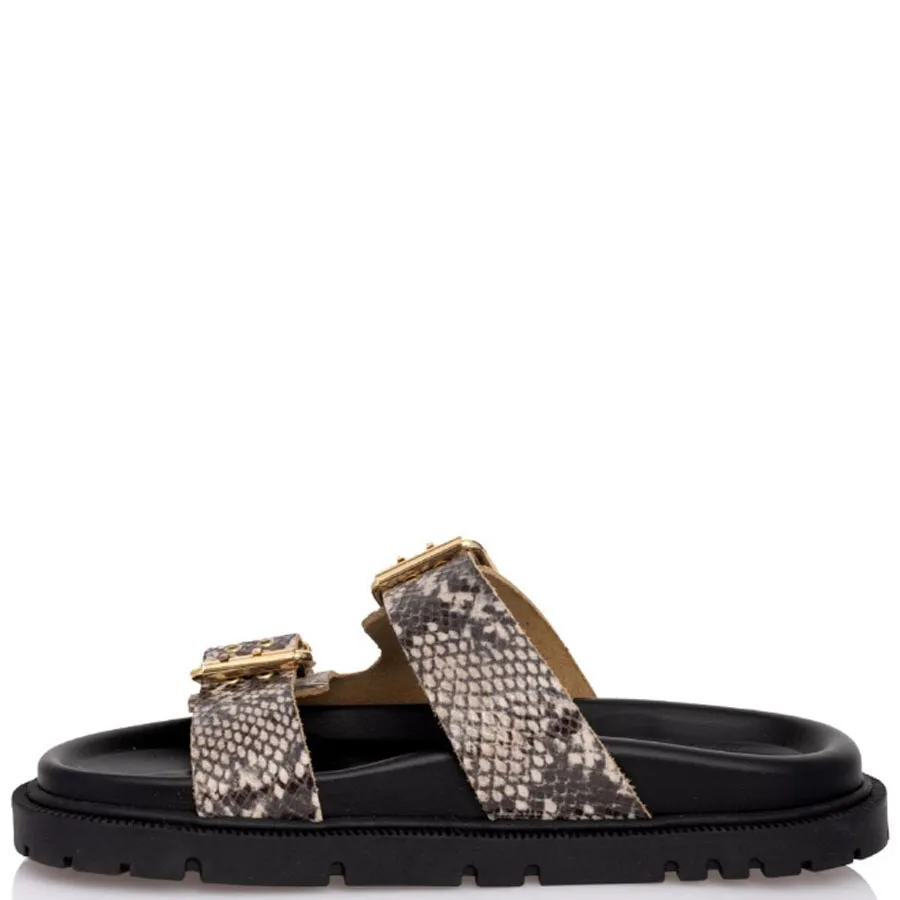 SANTE - Γυναικείες παντόφλες 25-132-63 Μπεζ Φίδι